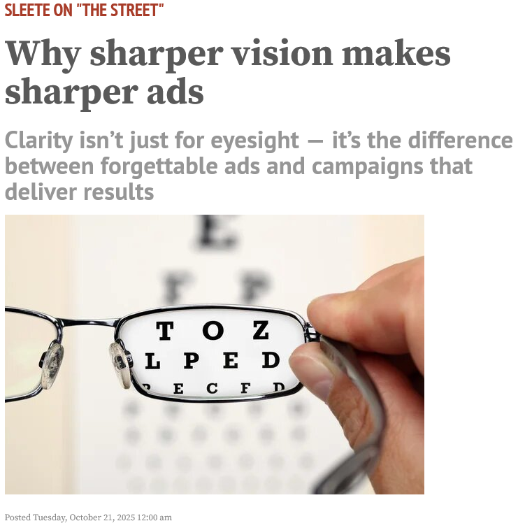 Why sharper vision makes sharper ads | Sleete Sales Scripts, LLC | Media Sales Consultant | Sales Training | SleeteSales.com